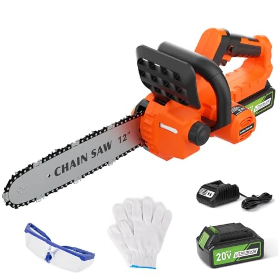 Cordless chainsaw for wood cutting and tree trimming: 12-inch brushless motor 4500 RPM 4.0Ah battery auto-oil safety protection
Cordless chainsaw for wood cutting and tree trimming: 12-inch brushless motor 4500 RPM 4.0Ah battery auto-oil safety protection