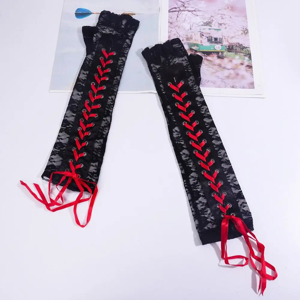 Cute Elastic Lace Strap Gloves Long Gloves Lolita JK Ribbon Half Finger Gloves Cloth Elbow Long Women Gloves Party
Cute Elastic Lace Strap Gloves Long Gloves Lolita JK Ribbon Half Finger Gloves Cloth Elbow Long Women Gloves Party