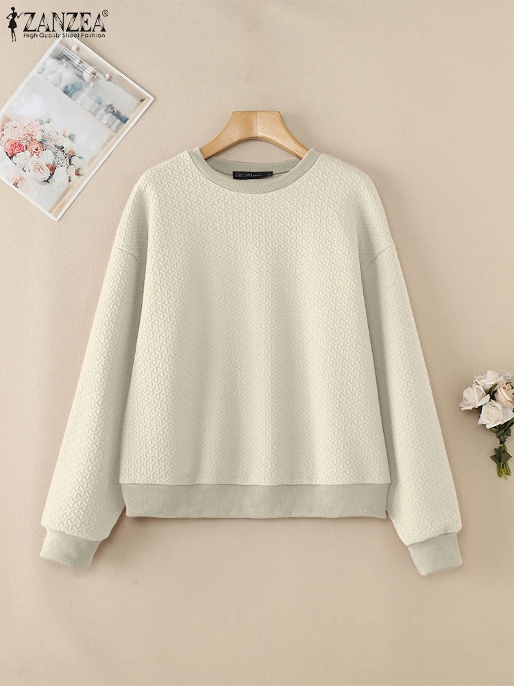 ZANZEA Women 2025 Spring Hoodies Solid Color Long Sleeve Loose Casual Streetwear Sweatshirts Textured Crew Neck Pullover Tops
ZANZEA Women 2025 Spring Hoodies Solid Color Long Sleeve Loose Casual Streetwear Sweatshirts Textured Crew Neck Pullover Tops