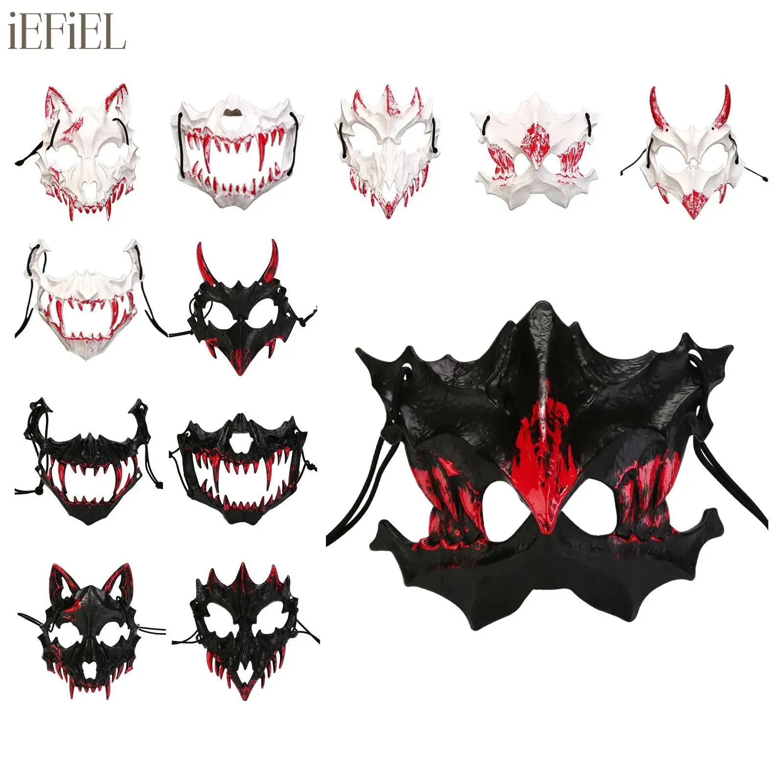 1Pc Mythical Half Mask Halloween Skeleton Masks Half Face Animal Skull Mask Scary Mask Performance Cosplay Costumes Accessories
1Pc Mythical Half Mask Halloween Skeleton Masks Half Face Animal Skull Mask Scary Mask Performance Cosplay Costumes Accessories