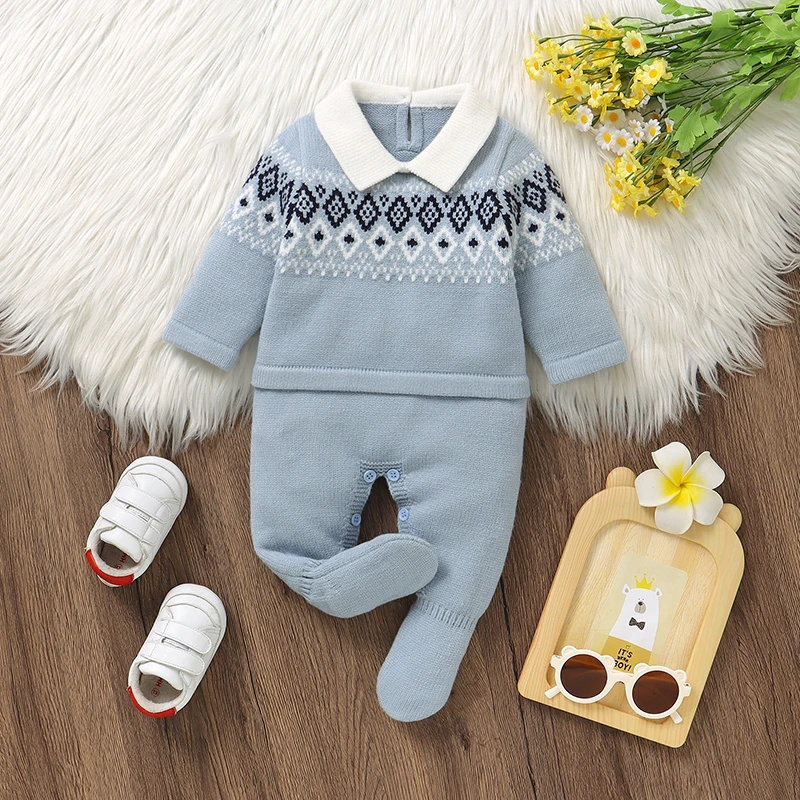 Infant Baby Boys Rompers One Pieces Knitting Newborn Spring Autumn Winter Jumpsuits 0-18m Blue Turtle Neck Long Sleeves Outfits
Infant Baby Boys Rompers One Pieces Knitting Newborn Spring Autumn Winter Jumpsuits 0-18m Blue Turtle Neck Long Sleeves Outfits