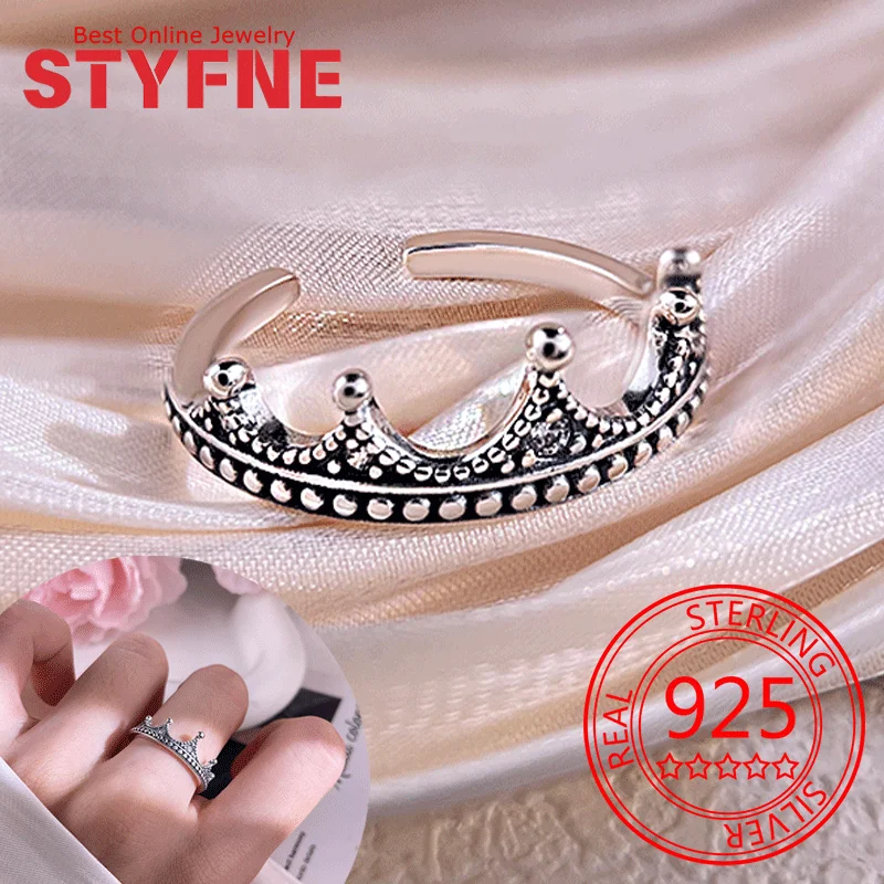 925 Sterling Silver rings woman Retro Crown Ring Fine Silver Jewelry Anniversary Gift Bridal Ring
925 Sterling Silver rings woman Retro Crown Ring Fine Silver Jewelry Anniversary Gift Bridal Ring