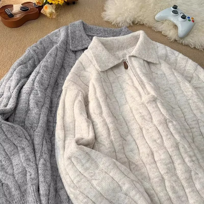 Men's Knitted Sweater Winter Warm f Zip Twist Collar Base Layer Top Soft Polyester Fiber Casual Comfortable Knitwear
Men's Knitted Sweater Winter Warm f Zip Twist Collar Base Layer Top Soft Polyester Fiber Casual Comfortable Knitwear