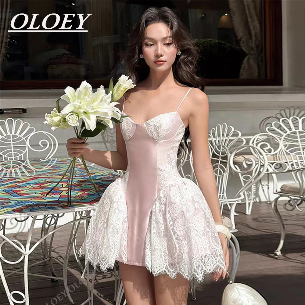 OLOEY Sexy Pink Ivory Short Prom Cocktail Dress Sweetheart Neck Spaghetti Straps Mini Wedding Party Gown Customized Corset
OLOEY Sexy Pink Ivory Short Prom Cocktail Dress Sweetheart Neck Spaghetti Straps Mini Wedding Party Gown Customized Corset