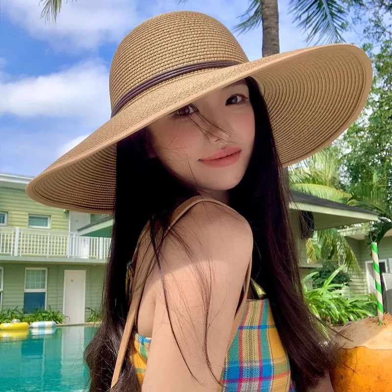 Fashion Women Straw Sun Hat Summer Wide Brim UV Protection Panama Hat with Belt Strap Outdoor Beach Vacation Travel Accessories
Fashion Women Straw Sun Hat Summer Wide Brim UV Protection Panama Hat with Belt Strap Outdoor Beach Vacation Travel Accessories