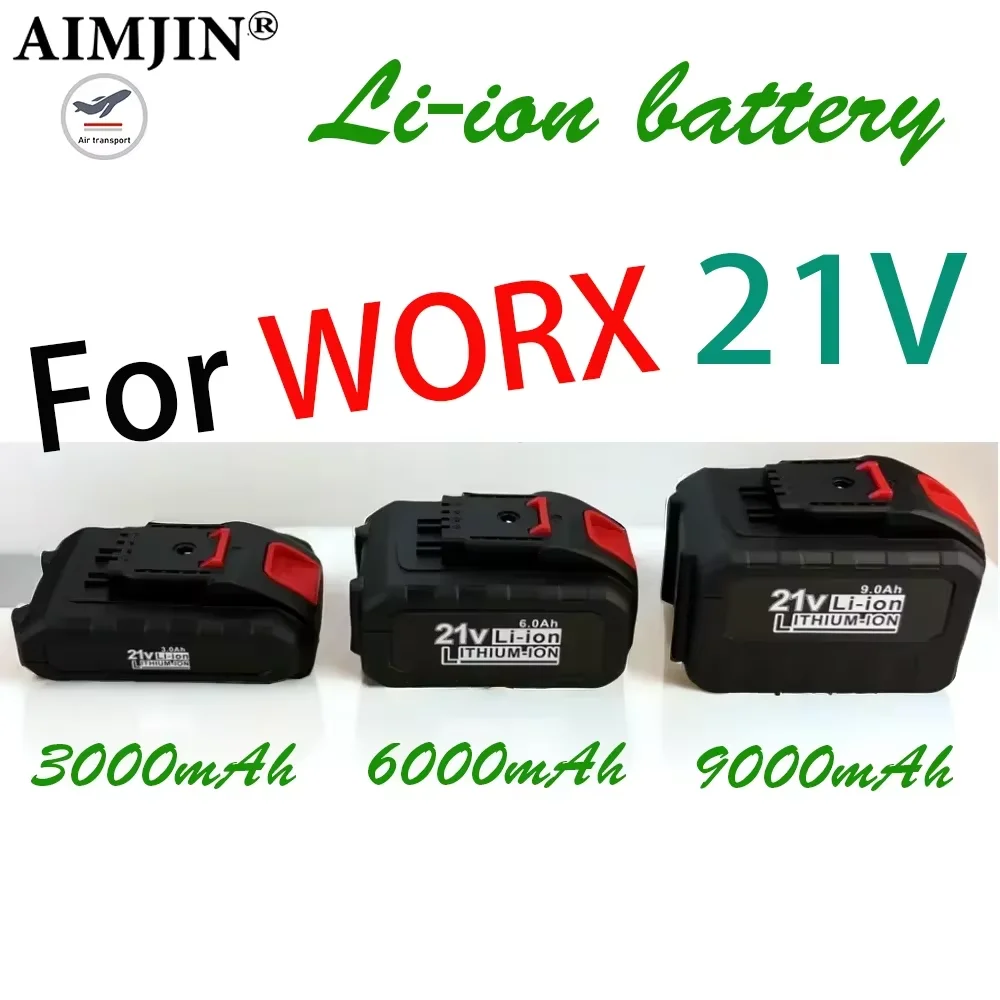 Lithium Battery 21V 3000/6000/9000mAh ,for Worx Electric Power Tool Pruning Saw Drill Percussion WA3551 WA3553 WA3641 WG629E
Lithium Battery 21V 3000/6000/9000mAh ,for Worx Electric Power Tool Pruning Saw Drill Percussion WA3551 WA3553 WA3641 WG629E