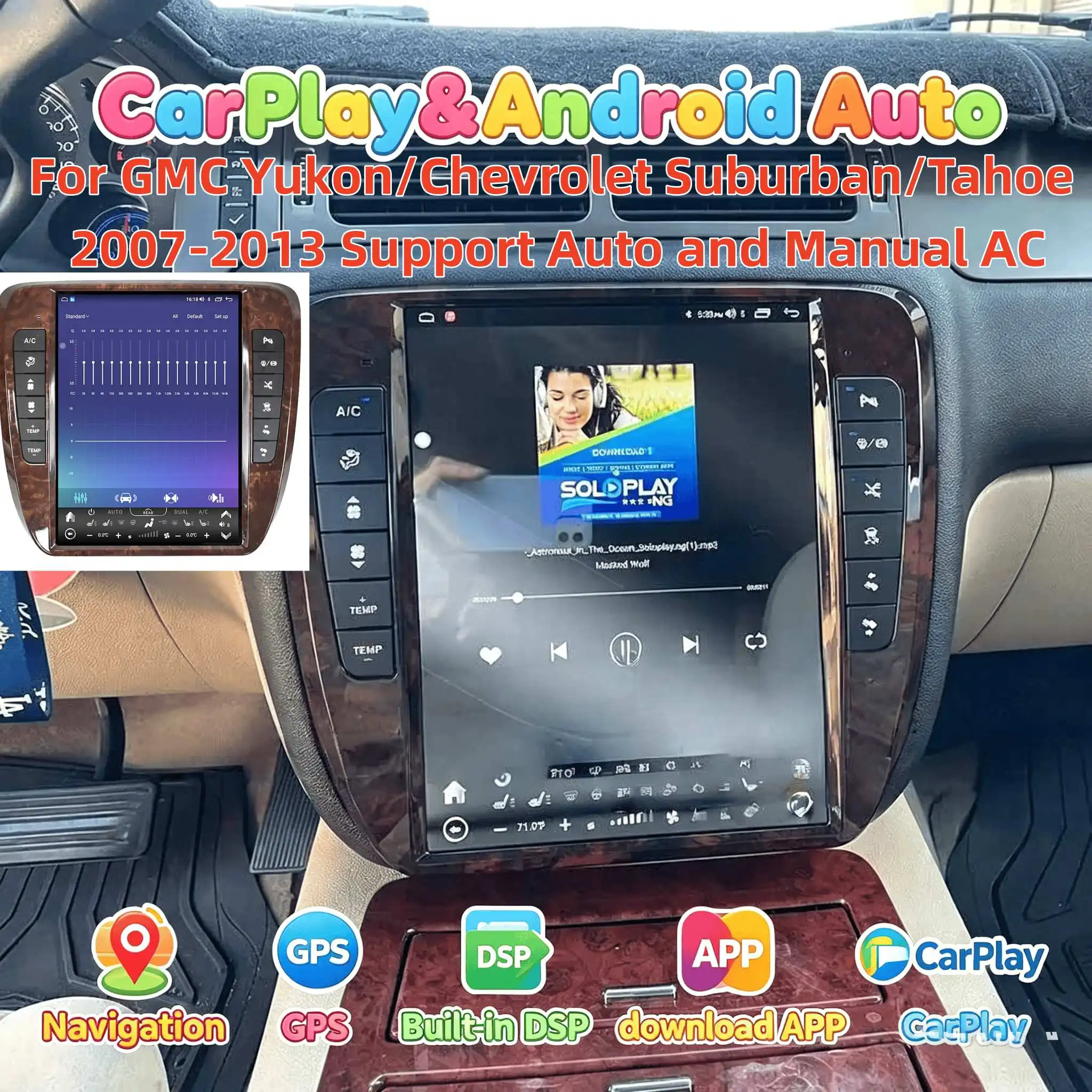 Wireless CarPlay Android 14 Car Radio For Chevrolet Suburban Tahoe/GMC-Yukon 2007-2013 Multimedia Player Stereo BT 5.0 Navi GPS
Wireless CarPlay Android 14 Car Radio For Chevrolet Suburban Tahoe/GMC-Yukon 2007-2013 Multimedia Player Stereo BT 5.0 Navi GPS