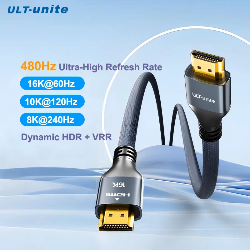 16K HDMI 2.2 Cable Supports 8K@120Hz 4K@240Hz Ultra96 HDMI Cable For HD TV laptops Xbox PS5 and Switch2 Cable
16K HDMI 2.2 Cable Supports 8K@120Hz 4K@240Hz Ultra96 HDMI Cable For HD TV laptops Xbox PS5 and Switch2 Cable
