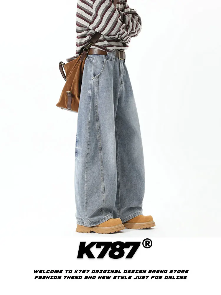 K787 American Retro Lightning Pattern Jeans High Waist Loose Fit Unisex Casual Straight Leg Blue Denim Jeans Youth Trend
K787 American Retro Lightning Pattern Jeans High Waist Loose Fit Unisex Casual Straight Leg Blue Denim Jeans Youth Trend