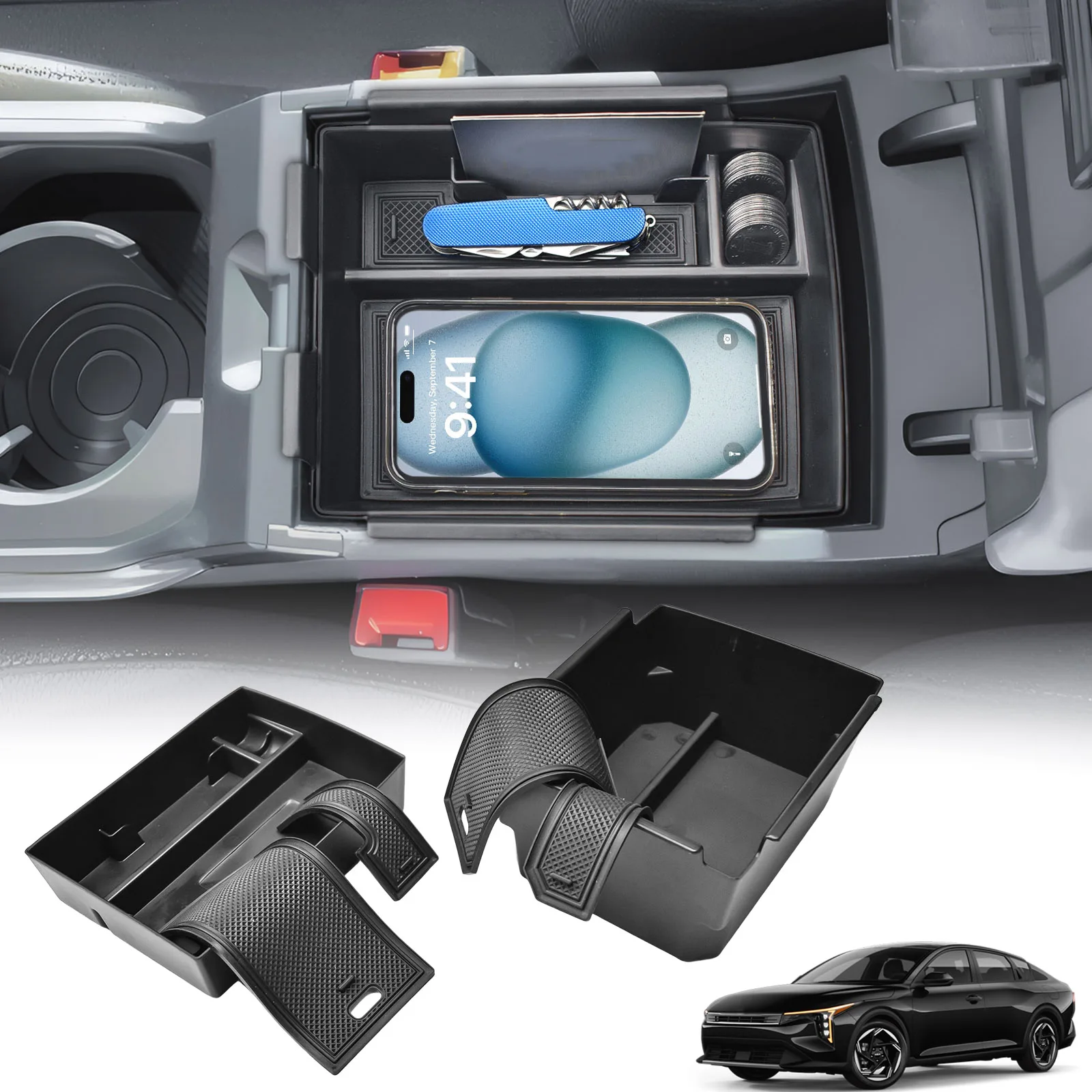 Center Console Organizer 2PCS for Kia K4 2025 Double Layer Armrest Box Tray Interior Center Center Car Storage Box Accessories
Center Console Organizer 2PCS for Kia K4 2025 Double Layer Armrest Box Tray Interior Center Center Car Storage Box Accessories