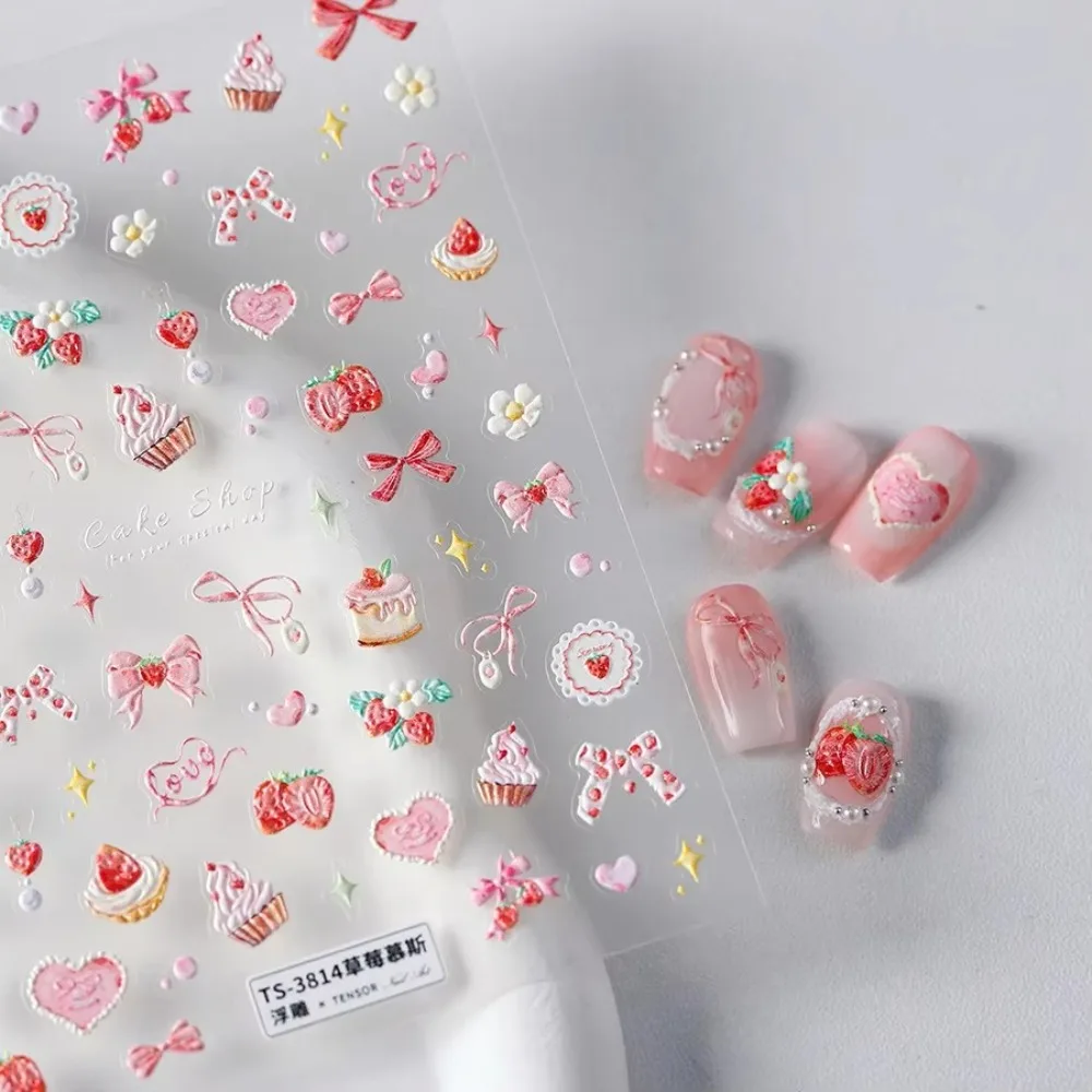 Lovely Strawberry Nail Art Stickers Bowknot Muffin Cream Cake Ice Cream Manicure Decals 5D Embossed Reliefs Self Adhesive
Lovely Strawberry Nail Art Stickers Bowknot Muffin Cream Cake Ice Cream Manicure Decals 5D Embossed Reliefs Self Adhesive