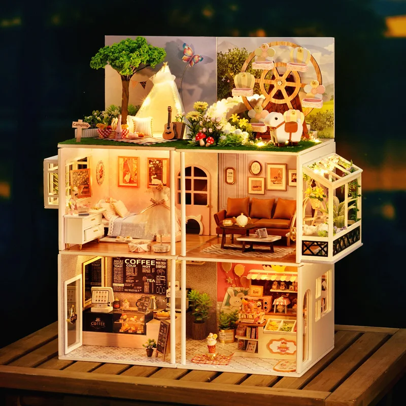 Cartoon ornament combination scene handmade DIY cabin decoration assembly wooden model children's puzzle gift small ornament
Cartoon ornament combination scene handmade DIY cabin decoration assembly wooden model children's puzzle gift small ornament