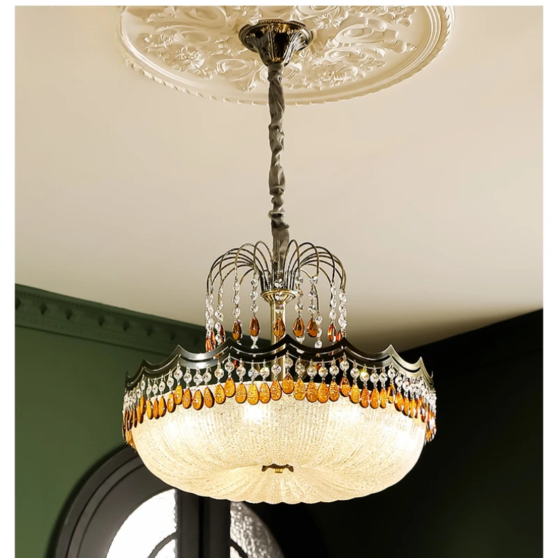 Y French pendant light, new high-end crystal bedroom, dining room, retro American lighting, living room light
Y French pendant light, new high-end crystal bedroom, dining room, retro American lighting, living room light
