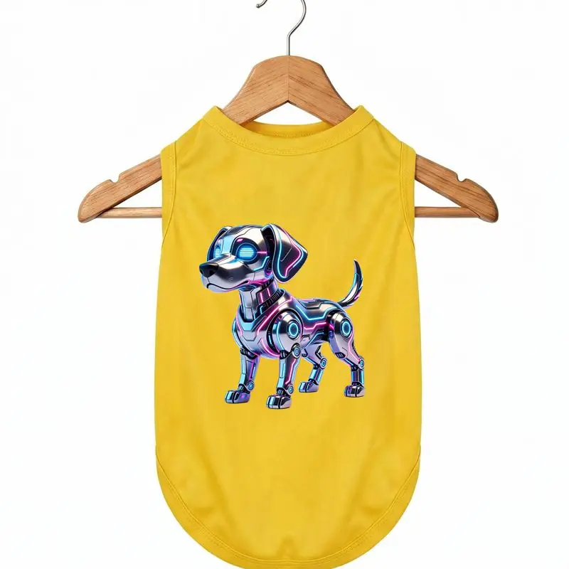 Summer Dog Vest with Robot Dog Print, Breathable Pet Shirt, Lightweight Dog Clothes for Small Medium Dogs, Non-Cotton
Summer Dog Vest with Robot Dog Print, Breathable Pet Shirt, Lightweight Dog Clothes for Small Medium Dogs, Non-Cotton