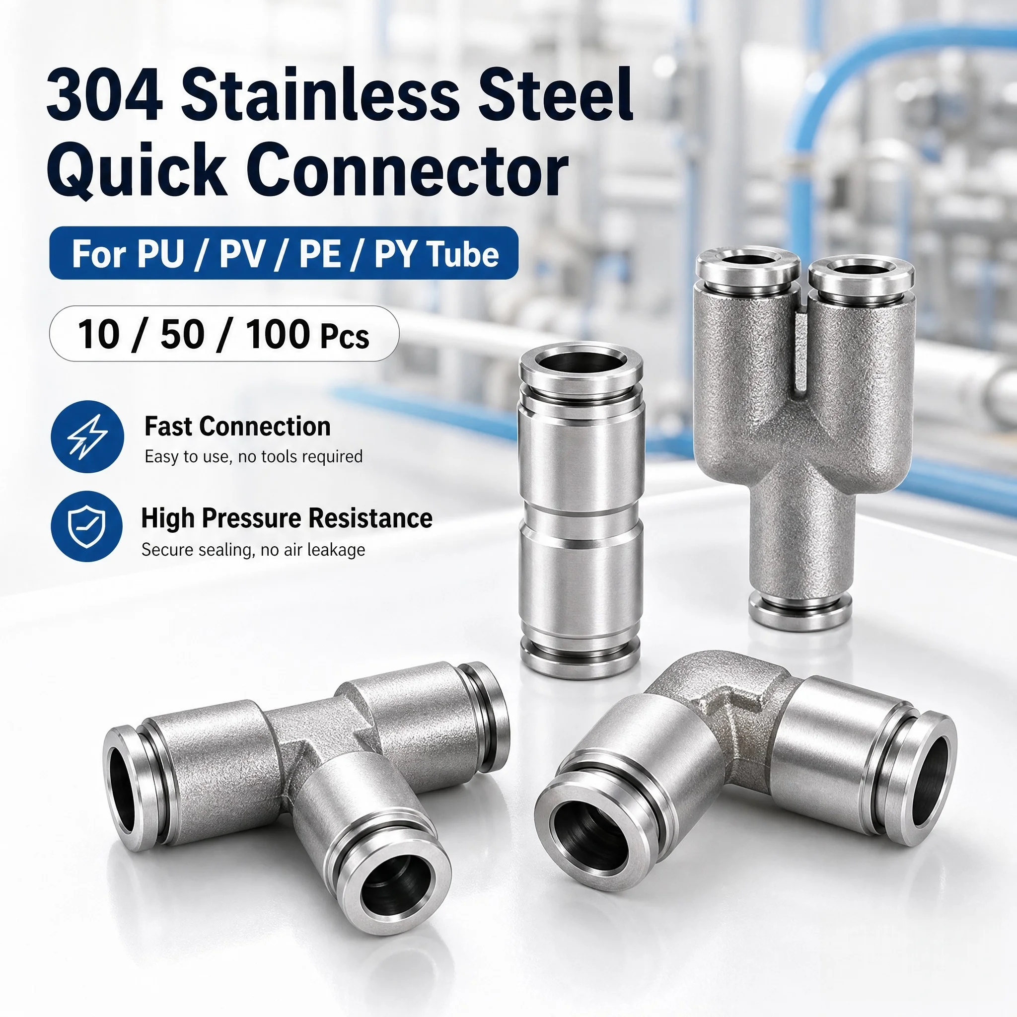 10pcs PU PV PE PY 304 Stainless Steel Metal Pneumatic Quick Coupling 4 6 8 10 12 High Pressure Air Pipe Fitting Quick Coupling
10pcs PU PV PE PY 304 Stainless Steel Metal Pneumatic Quick Coupling 4 6 8 10 12 High Pressure Air Pipe Fitting Quick Coupling