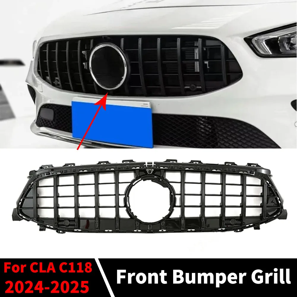 Передняя впускная решетка, бампер, средняя сетка, тюнинговые аксессуары для Mercedes Benz CLA C118 X118 W118 2024-2025 GT, например 200, 220 260 
Передняя впускная решетка, бампер, средняя сетка, тюнинговые аксессуары для Mercedes Benz CLA C118 X118 W118 2024-2025 GT, например 200, 220 260