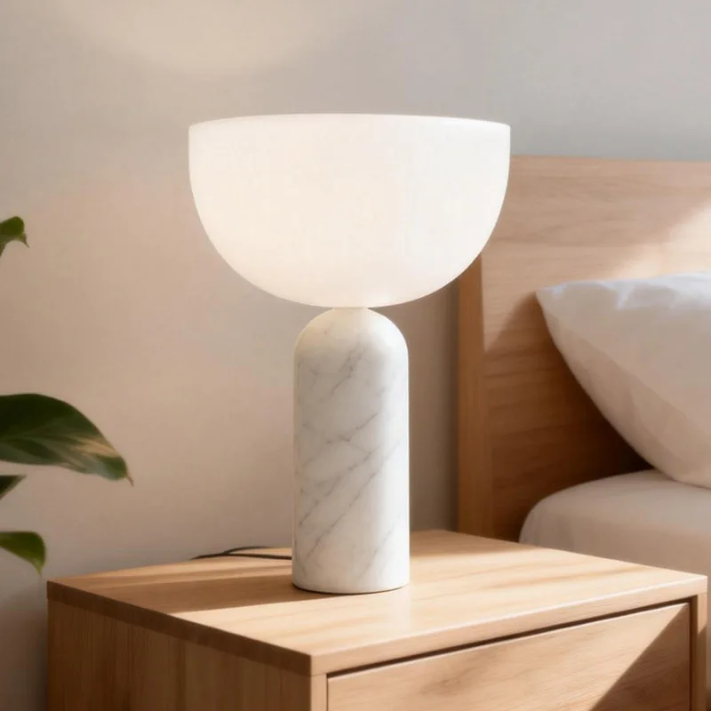 Modern Minimalist White/Black Marble Table Lamp | Nordic Opal Glass Bedside Light | Designer Home Lighting Fixture
Modern Minimalist White/Black Marble Table Lamp | Nordic Opal Glass Bedside Light | Designer Home Lighting Fixture