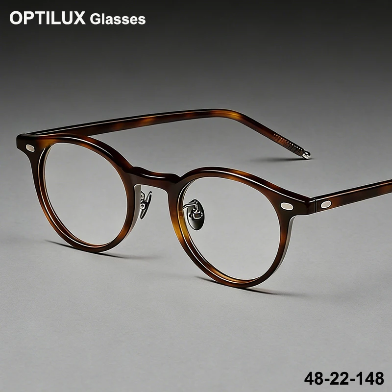 Japanese Handmade Retro Round Tortoiseshell Spectacle Frame Ultra-light Acetate Men's Glasses Frame Women Fashion Eyeglasses New
Japanese Handmade Retro Round Tortoiseshell Spectacle Frame Ultra-light Acetate Men's Glasses Frame Women Fashion Eyeglasses New