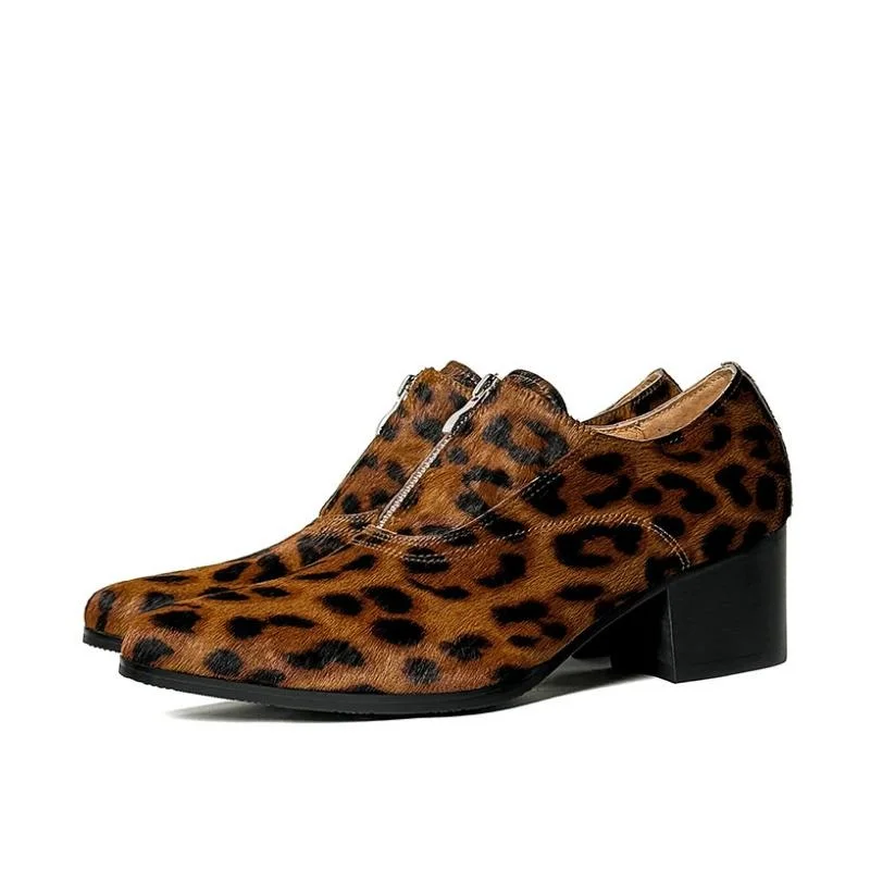 Fashion Leopard Genuine Leather Dress Shoes Men High Heels 6cm Height Increasing Daily Party Career Work Dance Pointed Toe Shoes
Fashion Leopard Genuine Leather Dress Shoes Men High Heels 6cm Height Increasing Daily Party Career Work Dance Pointed Toe Shoes