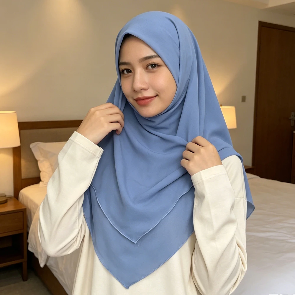 Ramadan Chiffon Long Scarf Muslim Women Veil Shawl Wrap Khimar Double Layer Headscarf Eid Islamic Prayer Garment Headdress Amira
Ramadan Chiffon Long Scarf Muslim Women Veil Shawl Wrap Khimar Double Layer Headscarf Eid Islamic Prayer Garment Headdress Amira