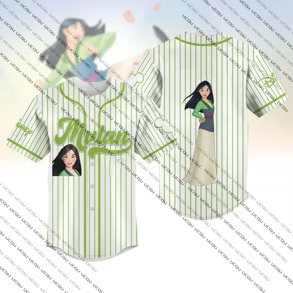 Summer Mulan Baseball Jersey Mulan Princess T-shirt Disney Princess Movie Baseball Jersey Shirt Fashion Leisure Vacation Top
Summer Mulan Baseball Jersey Mulan Princess T-shirt Disney Princess Movie Baseball Jersey Shirt Fashion Leisure Vacation Top