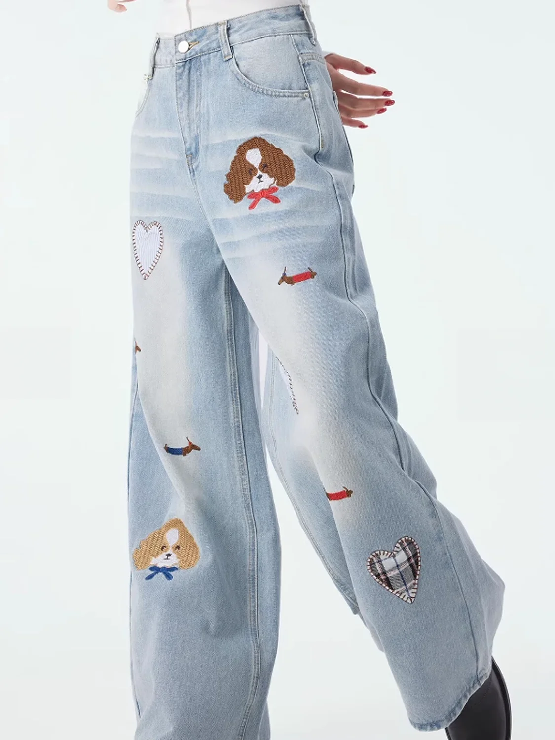 Spring 2026 Loose Wide Leg Pants Casual Lightweight Blue Embroidery Cartoon Print Slimming Long Trousers Women's Jeans
Spring 2026 Loose Wide Leg Pants Casual Lightweight Blue Embroidery Cartoon Print Slimming Long Trousers Women's Jeans