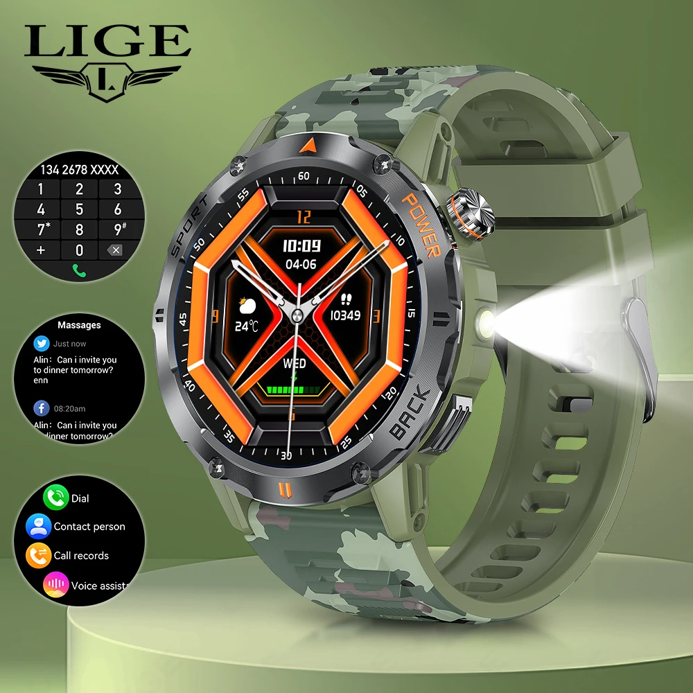 LIGE 2025 Military Smart Watch Men 1.53”HD Screen Bluetooth Call Health Monitor Outdoor Compass Sports Fitness Men's Smartwatch
LIGE 2025 Military Smart Watch Men 1.53”HD Screen Bluetooth Call Health Monitor Outdoor Compass Sports Fitness Men's Smartwatch