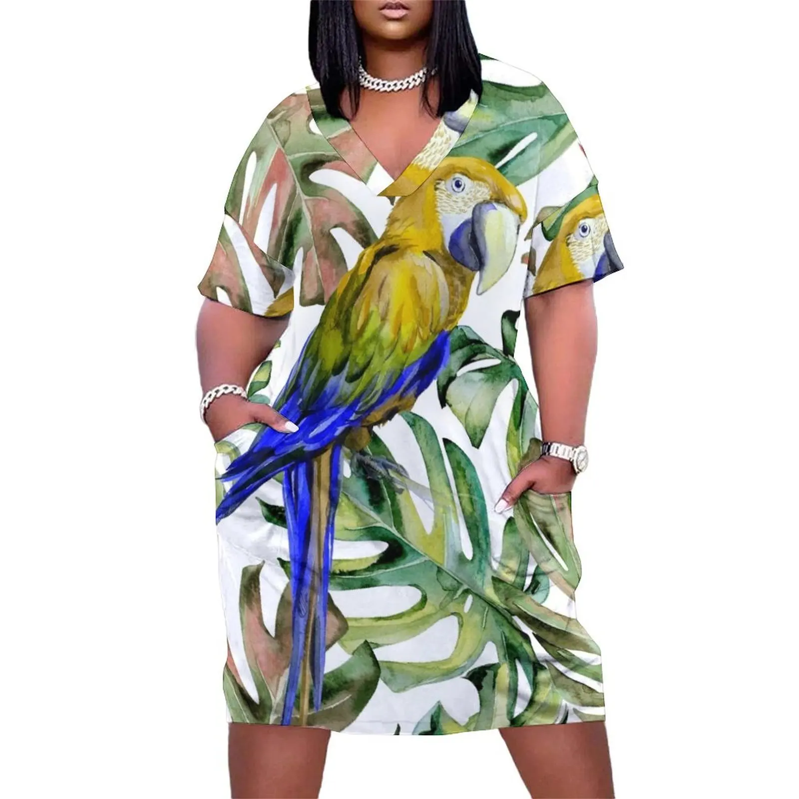 PARROT IN THE JUNGLE Loose Pocket Dress summer dress for women 2025 evening dress ladies
PARROT IN THE JUNGLE Loose Pocket Dress summer dress for women 2025 evening dress ladies