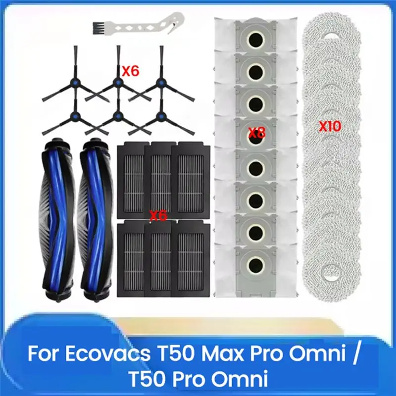 A40Z-33PCS For Ecovacs Deebot T50 Max/T50 Pro/T50 Omni/T50 Pro Omni/T50 Max Pro Omni Spare Parts Brush Filter Dust Bag Mop
A40Z-33PCS For Ecovacs Deebot T50 Max/T50 Pro/T50 Omni/T50 Pro Omni/T50 Max Pro Omni Spare Parts Brush Filter Dust Bag Mop
