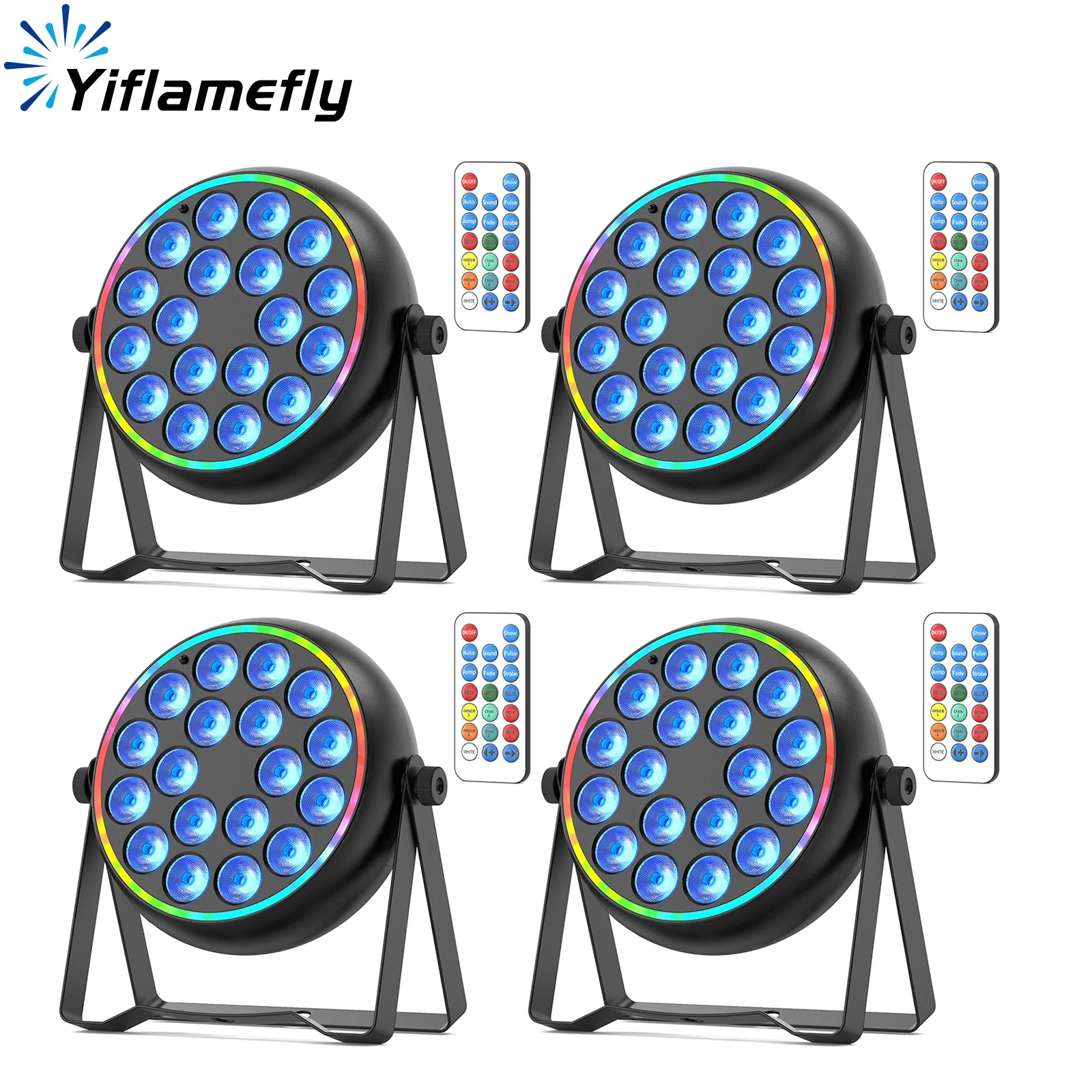 Yiflamefly 4Pcs 80W RGBW 18LED Par Lights с RGB Halo Strip DMX512 Сценические стробоскопы Uplights для свадебной вечеринки, шоу, КТВ, бар
Yiflamefly 4Pcs 80W RGBW 18LED Par Lights с RGB Halo Strip DMX512 Сценические стробоскопы Uplights для свадебной вечеринки, шоу, КТВ, бар