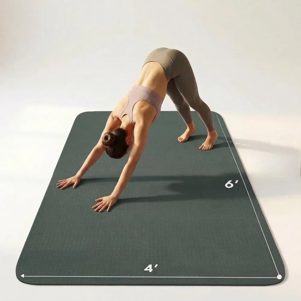 Extra Large Yoga Mat 6x4 Feet 6mm 8mm Non Slip Thick TPE Wide Exercise Mat for Home Pilates Gym Floor Workouts
Extra Large Yoga Mat 6x4 Feet 6mm 8mm Non Slip Thick TPE Wide Exercise Mat for Home Pilates Gym Floor Workouts