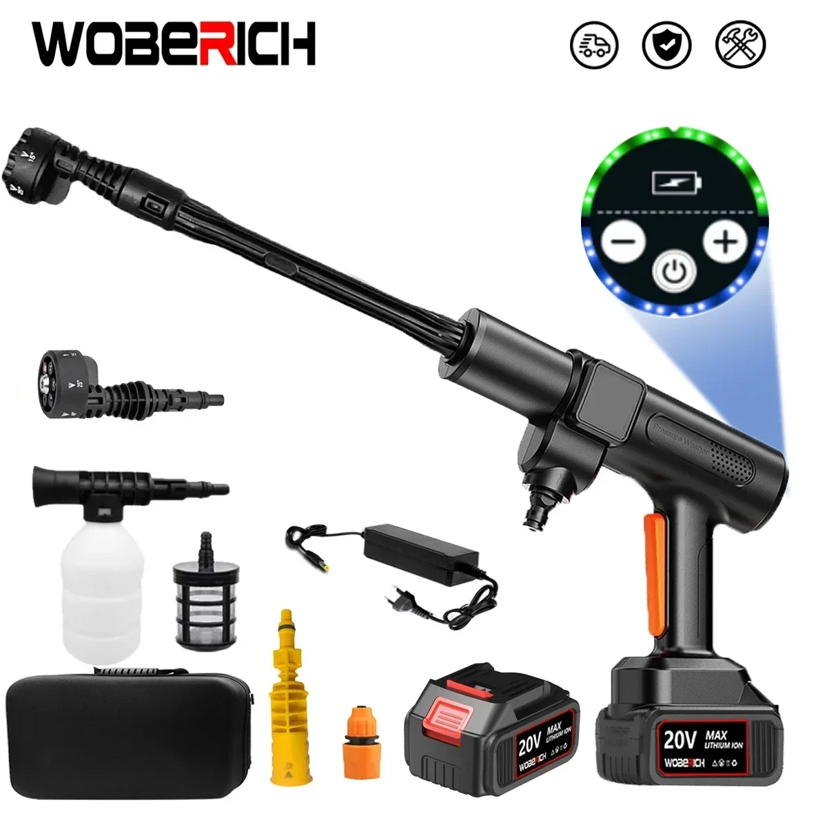 Brushless 6 IN 1 High Pressure Car Washer Gun Wiredless Rechargeable Spray Car Washing Machine Garden Tool for Makita 18V
Brushless 6 IN 1 High Pressure Car Washer Gun Wiredless Rechargeable Spray Car Washing Machine Garden Tool for Makita 18V