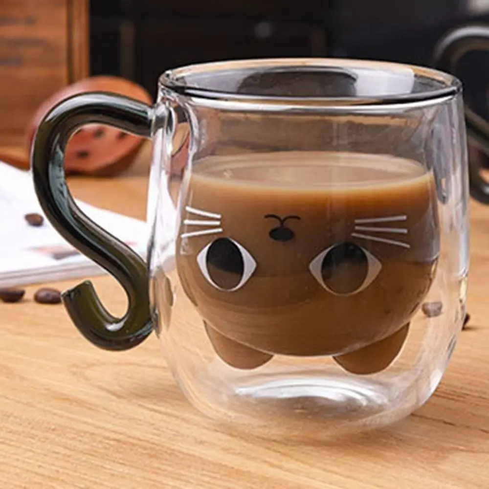 1 Pc Kawaii Kitten Style Glass Cup Double-Walled Insulated Clear Water Glass Home Indoor Children Drinkware Friends Presents
1 Pc Kawaii Kitten Style Glass Cup Double-Walled Insulated Clear Water Glass Home Indoor Children Drinkware Friends Presents