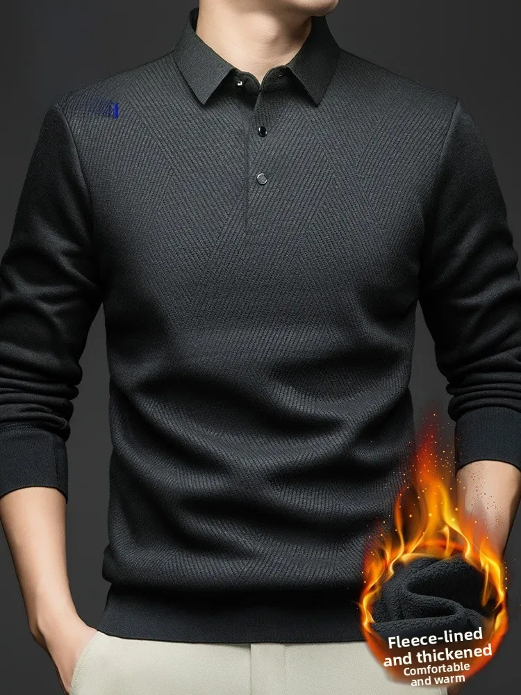 Rn Men's Fce Lined Thiened Knitted Base irt Casual Collared Warm T-irt Mid-aged Dad Casual Sweater Winter Wear
Rn Men's Fce Lined Thiened Knitted Base irt Casual Collared Warm T-irt Mid-aged Dad Casual Sweater Winter Wear