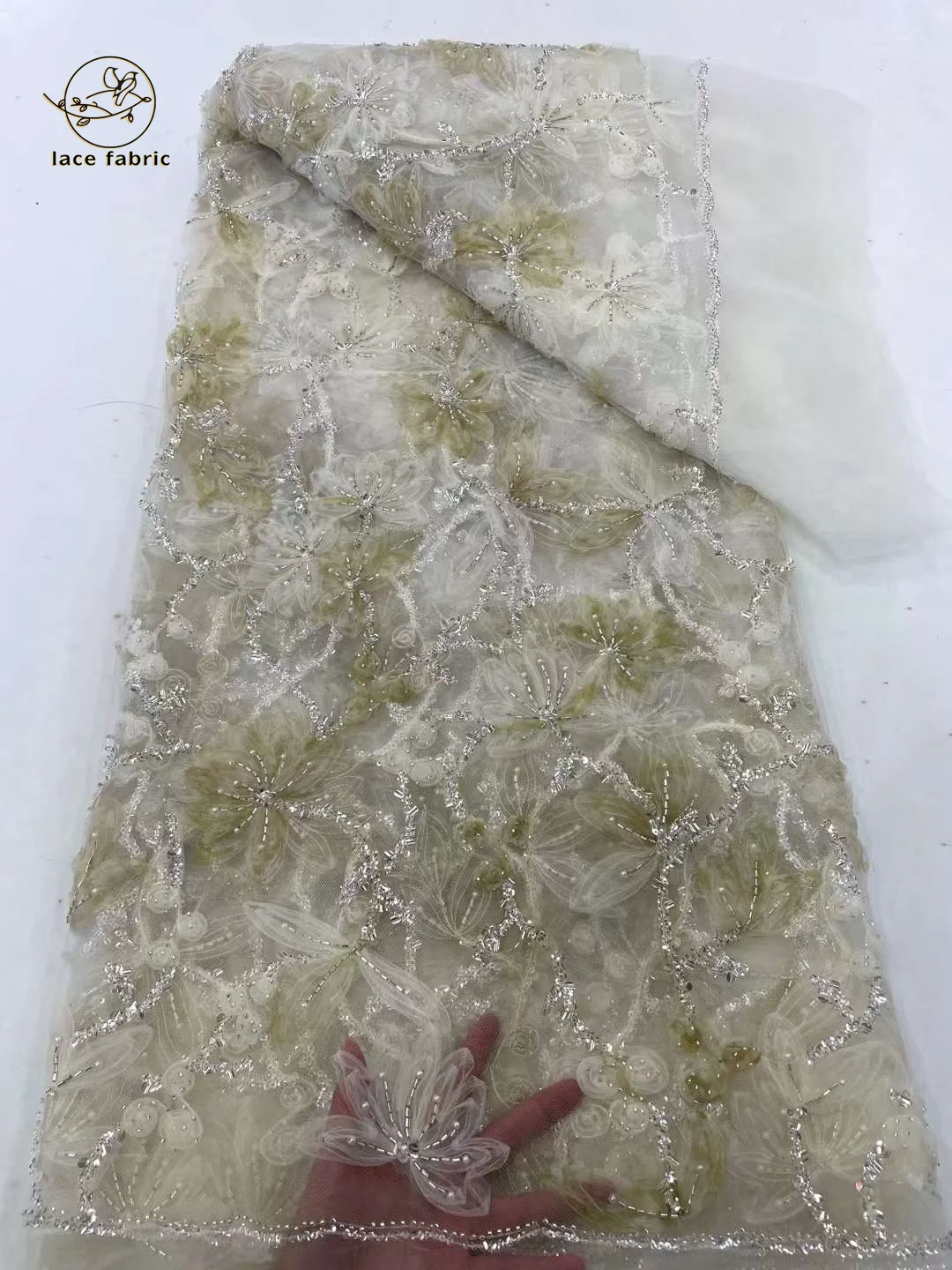 African 3D Beads Lace Fabric 5 Yards 2024 High Quality With Flower Embroidered French Nigerian Sequins Lace Fabric For Wedding
African 3D Beads Lace Fabric 5 Yards 2024 High Quality With Flower Embroidered French Nigerian Sequins Lace Fabric For Wedding