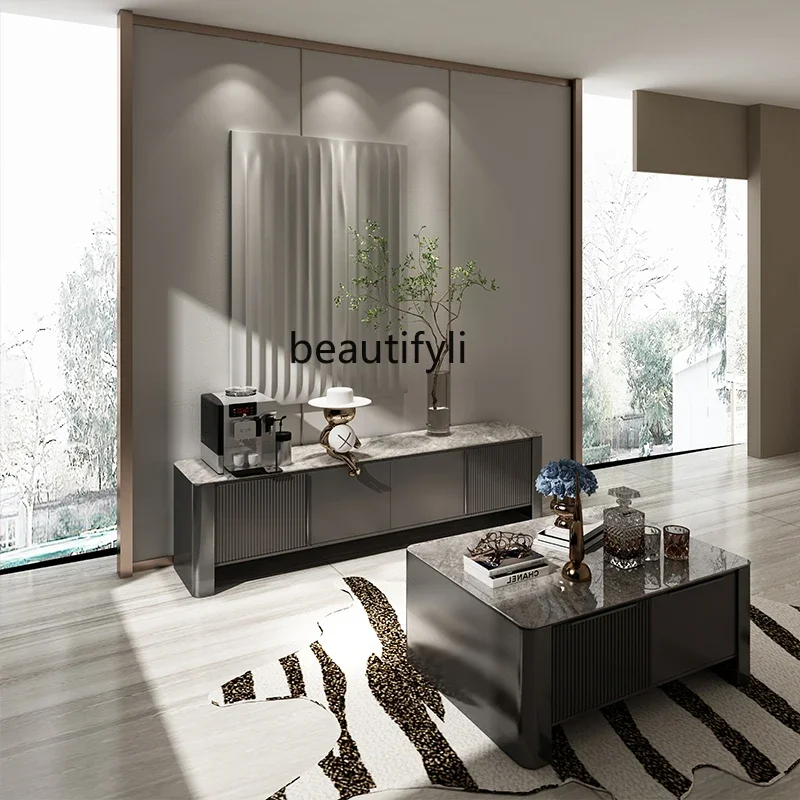 Italian solid wood coffee table TV cabinet combination light luxury living room tea table rock slab coffee table TV cabinet
Italian solid wood coffee table TV cabinet combination light luxury living room tea table rock slab coffee table TV cabinet