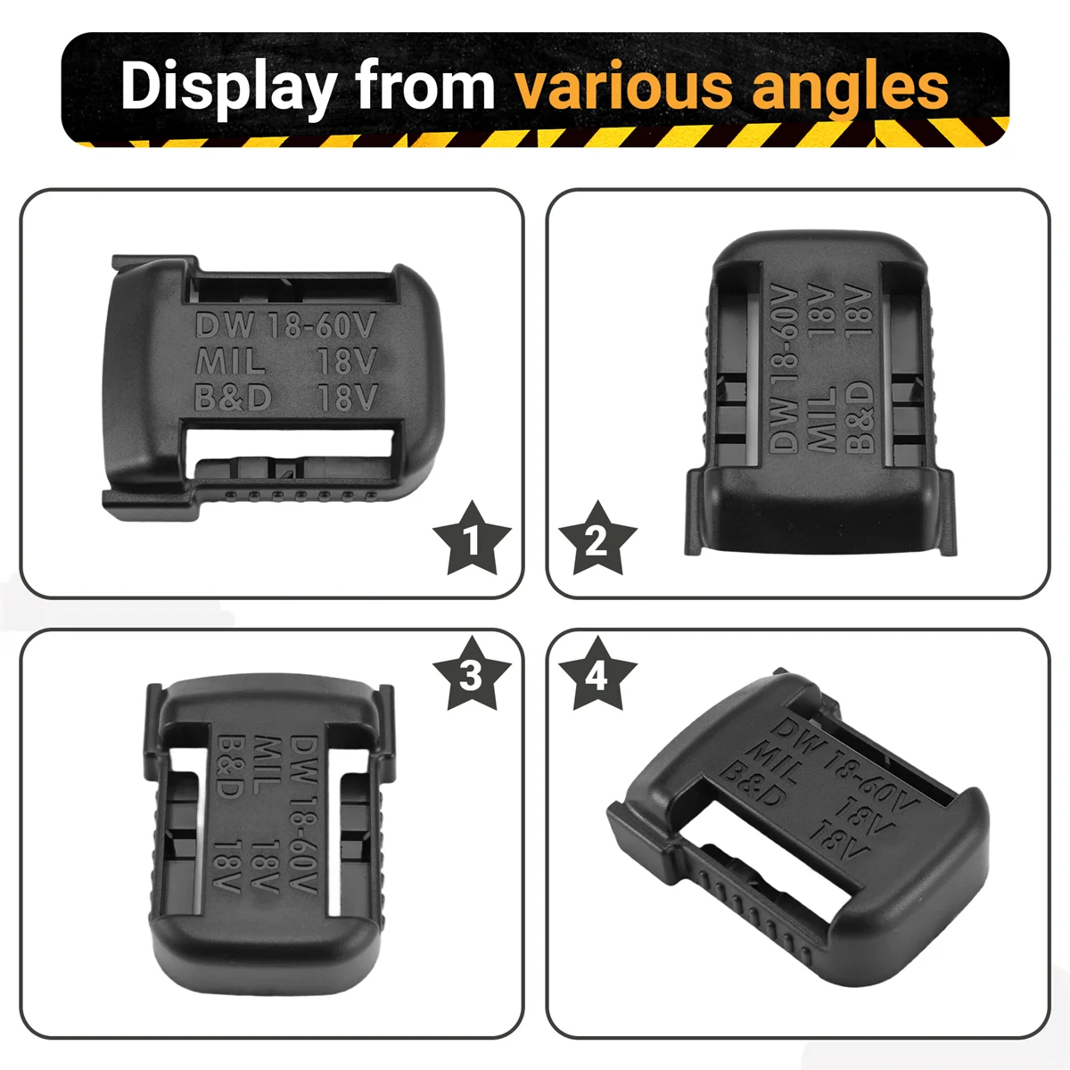 ABFA 6Pcs Battery Mounts Battery Storage Rack Holder Protection Hanger for DeWalt Black&Decker Box 18V 20V Battery
ABFA 6Pcs Battery Mounts Battery Storage Rack Holder Protection Hanger for DeWalt Black&Decker Box 18V 20V Battery