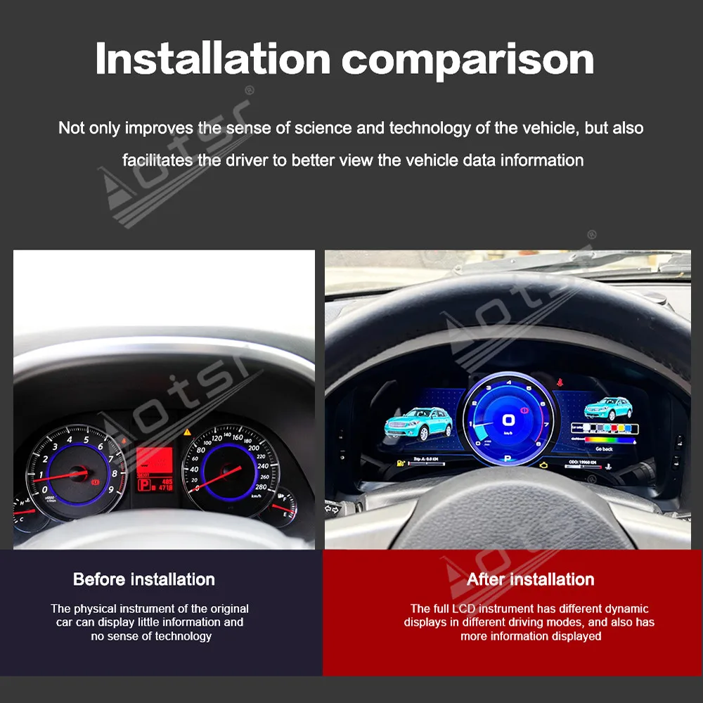 For Infiniti FX45 2004-2007 High Definition Virtual Cockpit Interior Modification 12.3 Inch Full LCD Digital Instrument Cluster