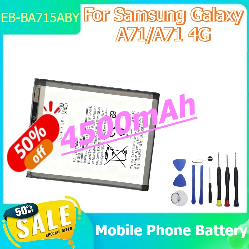 EB-BA715ABY Replacement Battery For Samsung Galaxy A71/A71 4G Mobile Phone Battery 4500mAh +Tools
EB-BA715ABY Replacement Battery For Samsung Galaxy A71/A71 4G Mobile Phone Battery 4500mAh +Tools