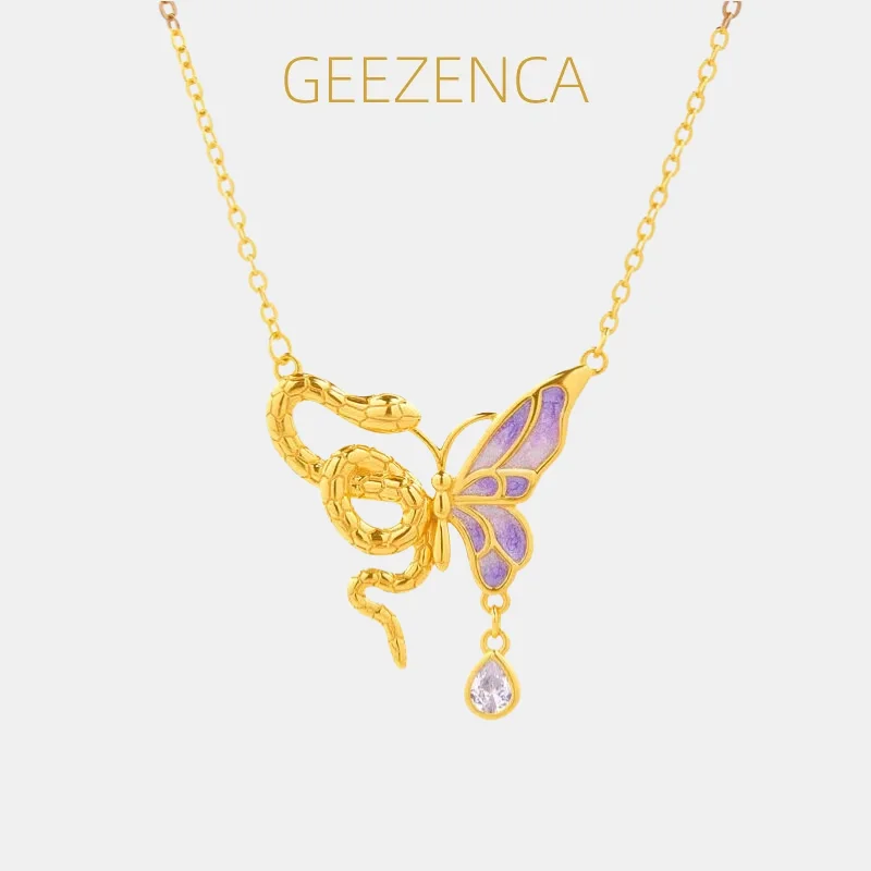 GEEZENCA S925 Silver Gold Plated Snake Butterfly Colored Enamel Pendant Necklace Women Cubic Zirconia Dainty Unique Necklaces
GEEZENCA S925 Silver Gold Plated Snake Butterfly Colored Enamel Pendant Necklace Women Cubic Zirconia Dainty Unique Necklaces