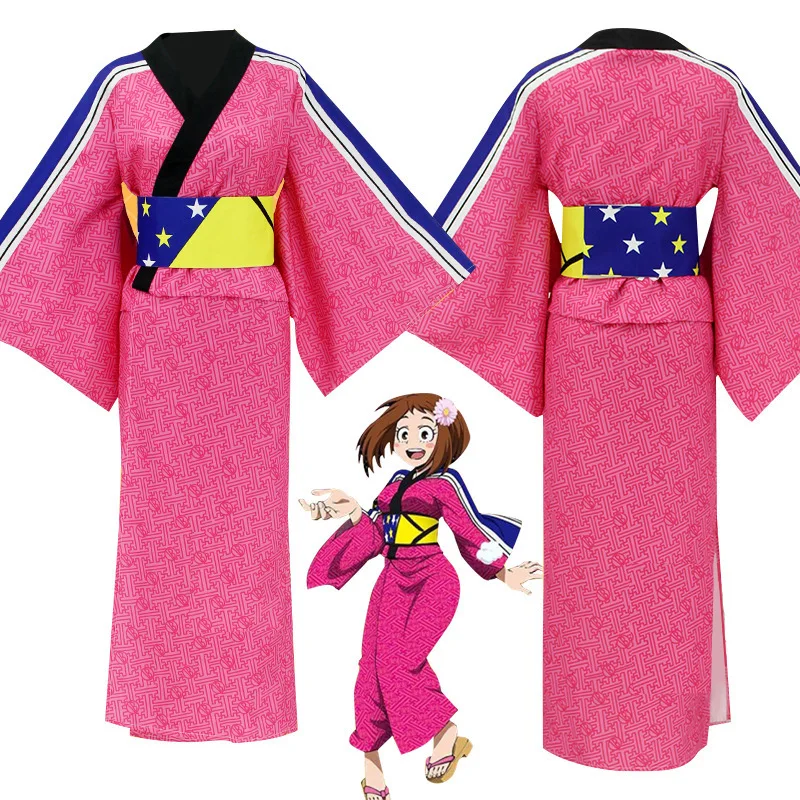 Anime My Hero Academia Ochaco Uraraka Cosplay Costume Pink Kawaii Kimono with Wig Carnival Halloween Christmas Costume
Anime My Hero Academia Ochaco Uraraka Cosplay Costume Pink Kawaii Kimono with Wig Carnival Halloween Christmas Costume