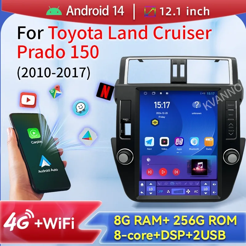 12.1" 2Din For Toyota Land Cruiser Prado 150 2010-2017 Smart Radio Android14 Systems Wireless Connection Carplay GPS Navigation
12.1" 2Din For Toyota Land Cruiser Prado 150 2010-2017 Smart Radio Android14 Systems Wireless Connection Carplay GPS Navigation