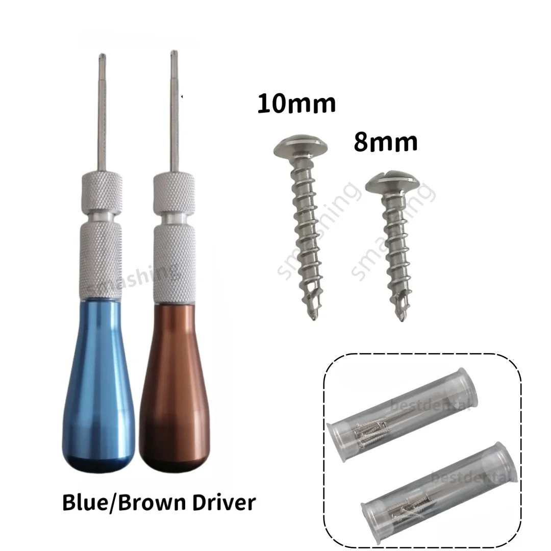 Dental Full Threaded Screw Bone Fixation GBR Tent Screws ∅1.3 8/10mm Blue Wrench Tool
Dental Full Threaded Screw Bone Fixation GBR Tent Screws ∅1.3 8/10mm Blue Wrench Tool