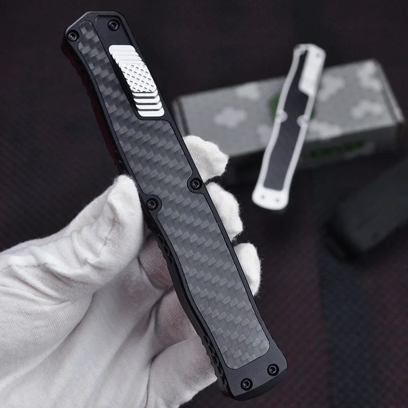 Heretic OTF TechKnife Camping PocketKnife D2 Blade CNC Aluminum Alloy +Carbon Fibre Handle Tactical Defense EDC Tools
Heretic OTF TechKnife Camping PocketKnife D2 Blade CNC Aluminum Alloy +Carbon Fibre Handle Tactical Defense EDC Tools