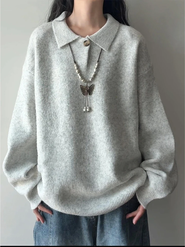 Мужской вязаный свитер свободного кроя в стиле casual, осенне-зимняя повседневная одежда, ретро-стиль, на одной пуговице
Мужской вязаный свитер свободного кроя в стиле casual, осенне-зимняя повседневная одежда, ретро-стиль, на одной пуговице