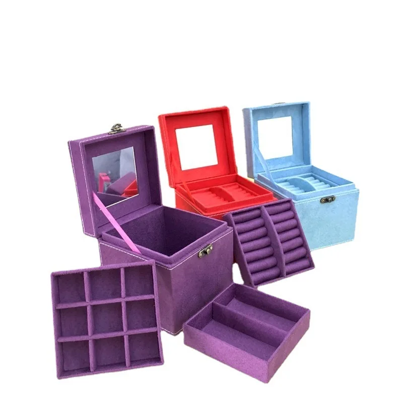 Three Layers Jewelry Box Simple Gift Jewelry Jewelry Box Large Capacity Mini Korean Lovely multi-layer Students
Three Layers Jewelry Box Simple Gift Jewelry Jewelry Box Large Capacity Mini Korean Lovely multi-layer Students