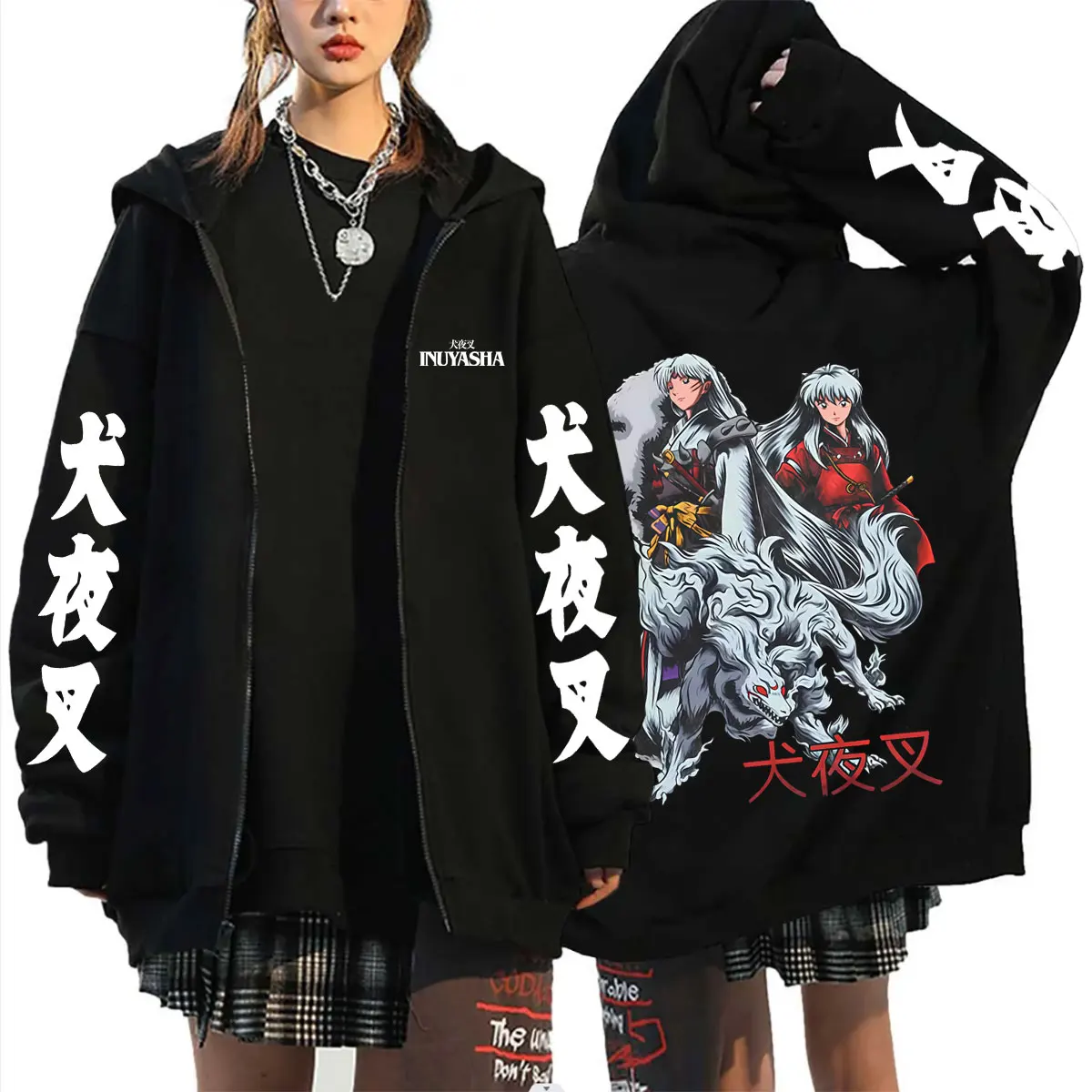 Anime Inuyasha Sesshoumaru Graphic Zipper Hoodie Men Women 90s Retro Manga Zip Up Jacket Coat Unisex Funny Cartoon Streetwear
Anime Inuyasha Sesshoumaru Graphic Zipper Hoodie Men Women 90s Retro Manga Zip Up Jacket Coat Unisex Funny Cartoon Streetwear