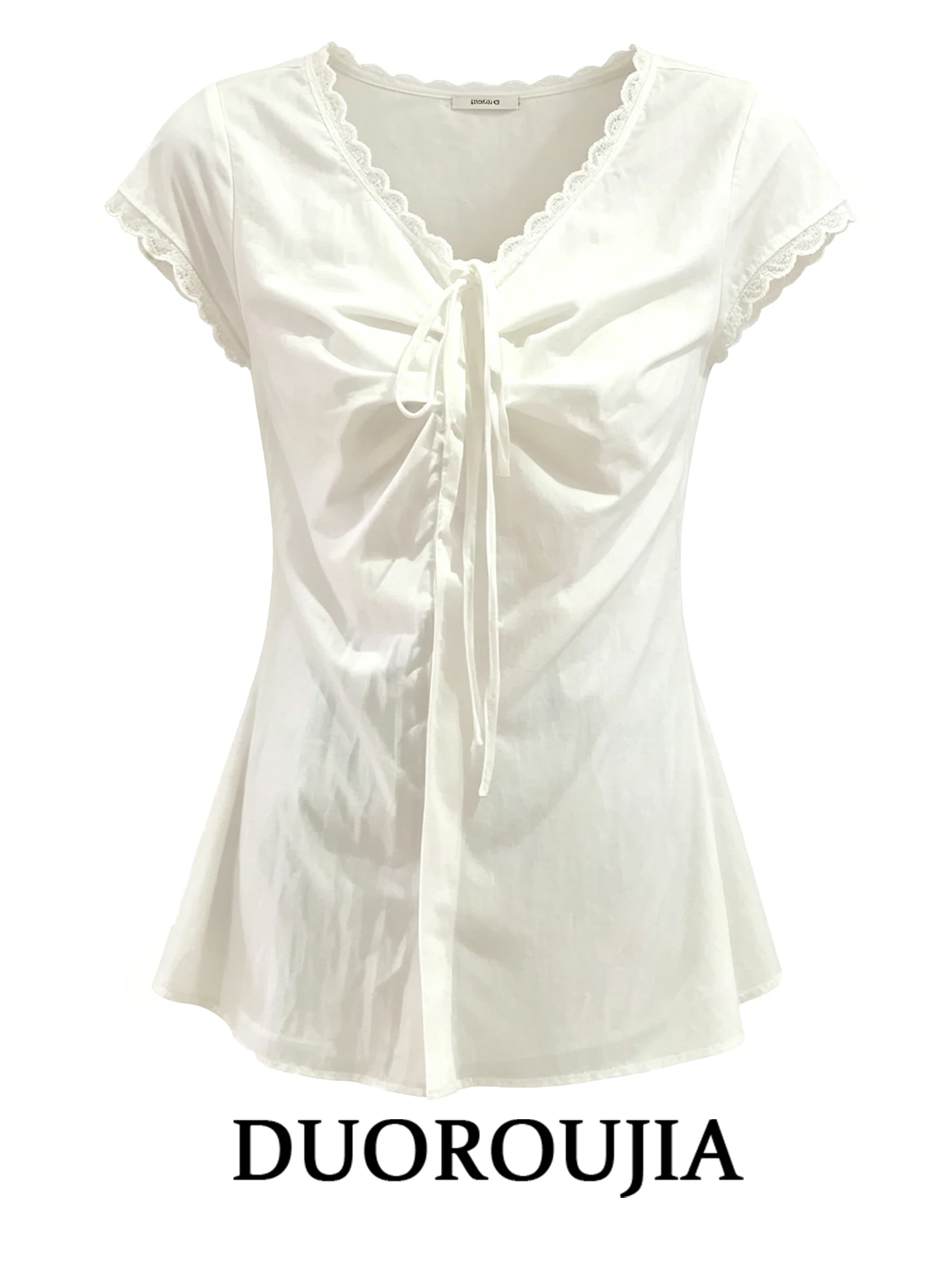 Korean Style plus Size T-Shirt Women's Summer Slimming Top with Bow Tie V-Neck Short Sleeve High Waist Design Breathable Skin...
Korean Style plus Size T-Shirt Women's Summer Slimming Top with Bow Tie V-Neck Short Sleeve High Waist Design Breathable Skin...