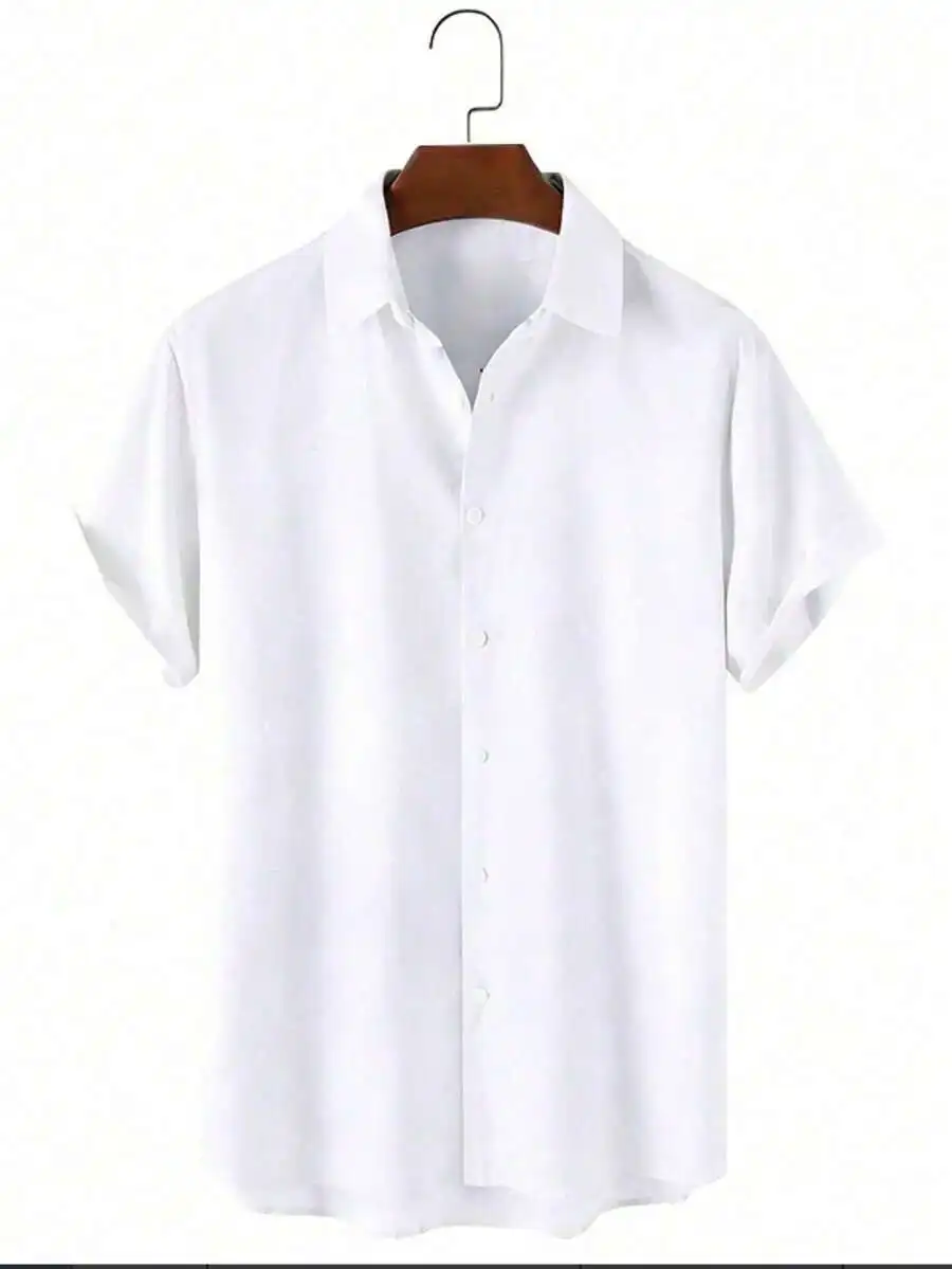 Mens White Casual Short Sleeve Button Up Shirt
Mens White Casual Short Sleeve Button Up Shirt