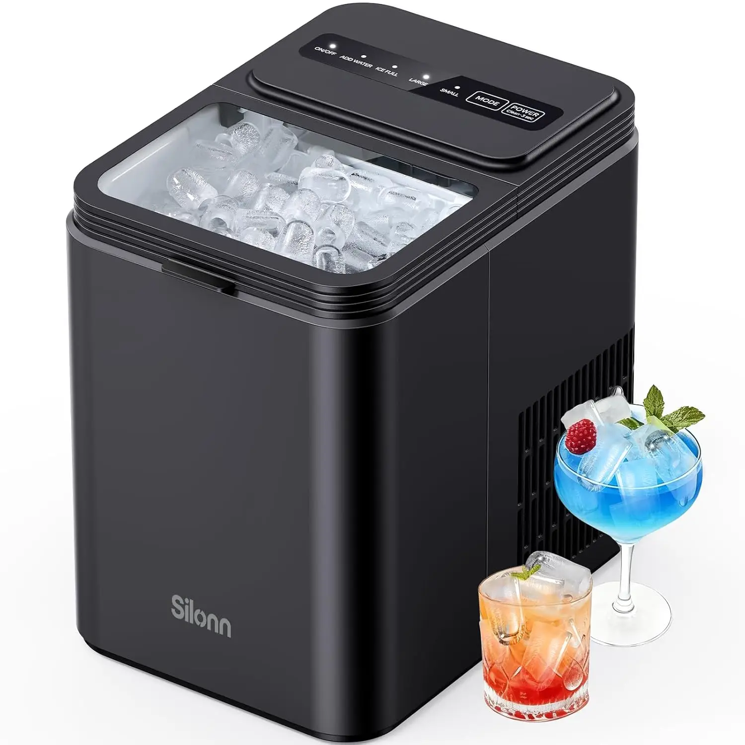 Fast Ice Maker: 8 Cubes in 6 Mins, 26.5 lbs/Day, 2 Sizes, Self-Cleaning, Portable for Kitchen, Party, Office, RV
Fast Ice Maker: 8 Cubes in 6 Mins, 26.5 lbs/Day, 2 Sizes, Self-Cleaning, Portable for Kitchen, Party, Office, RV